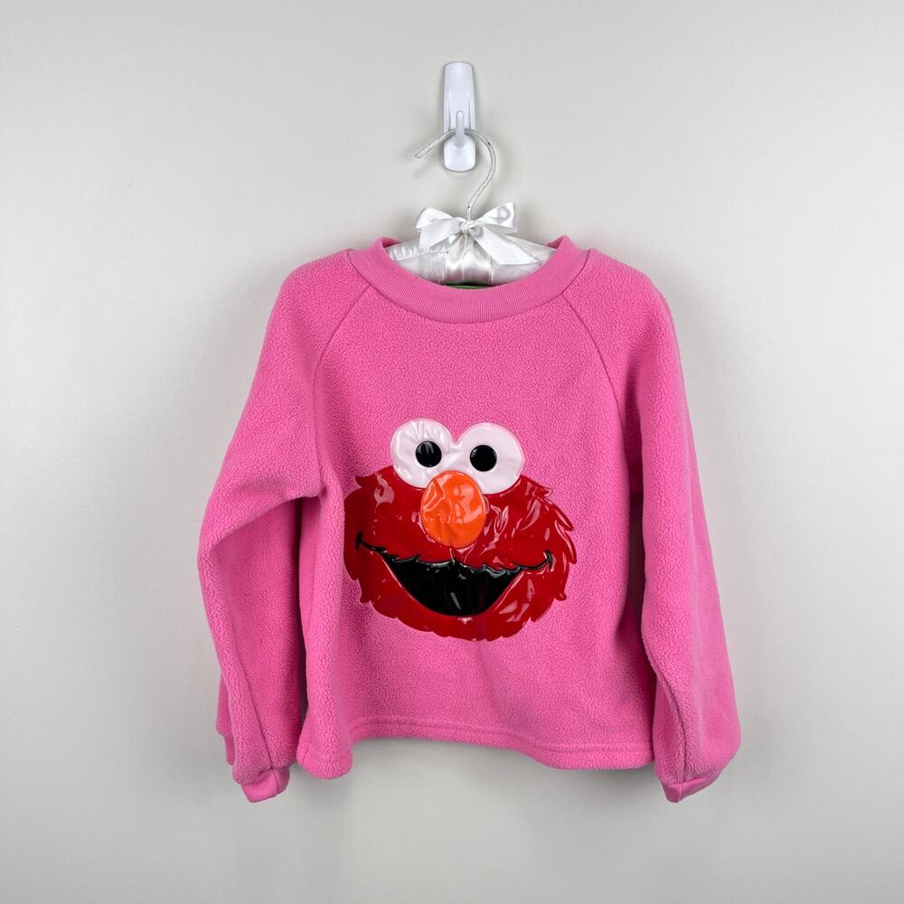 Vintage Y2K Pink Sesame Street Elmo Fleece Pullover 5T